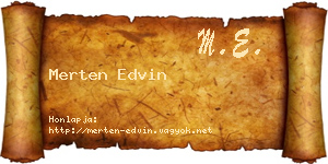 Merten Edvin névjegykártya